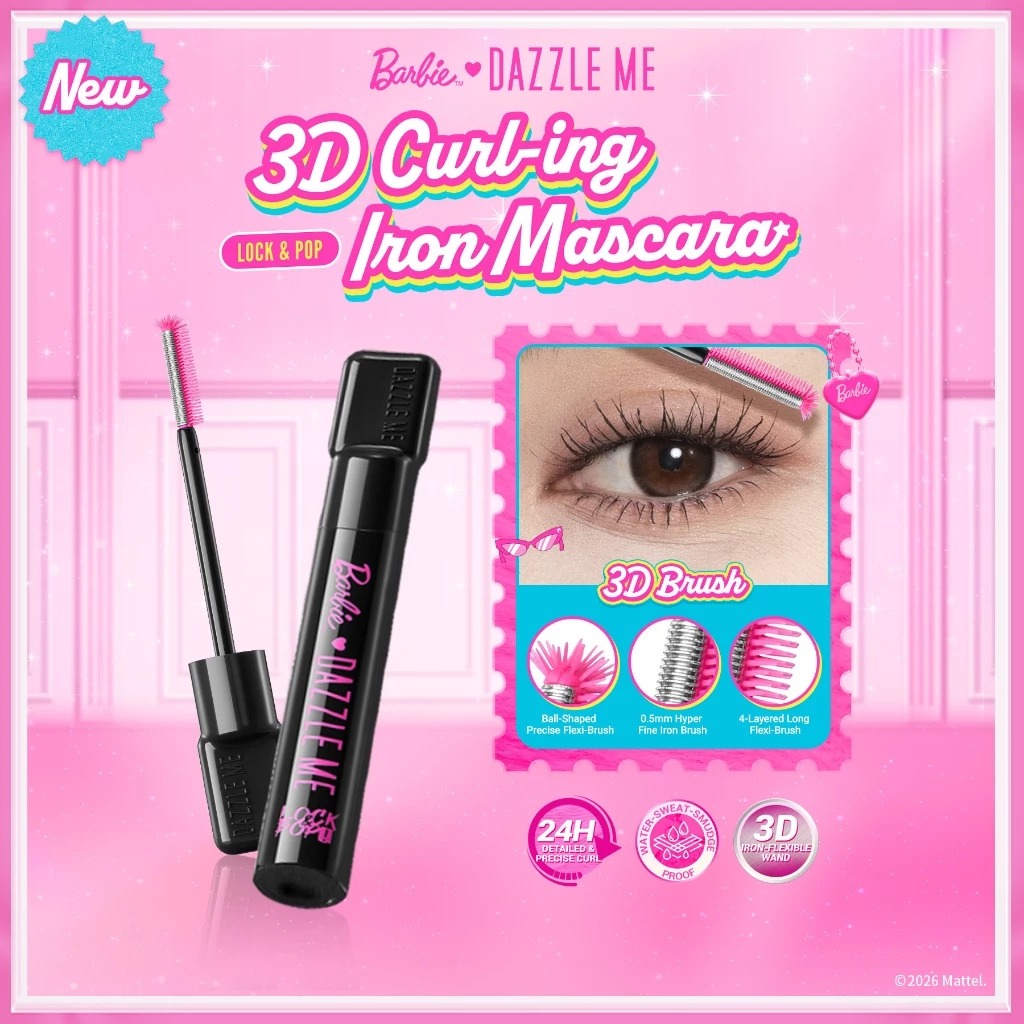 Dazzle Me X Barbie Lock&Pop! 3D Curl-ing Iron Mascara 5gr