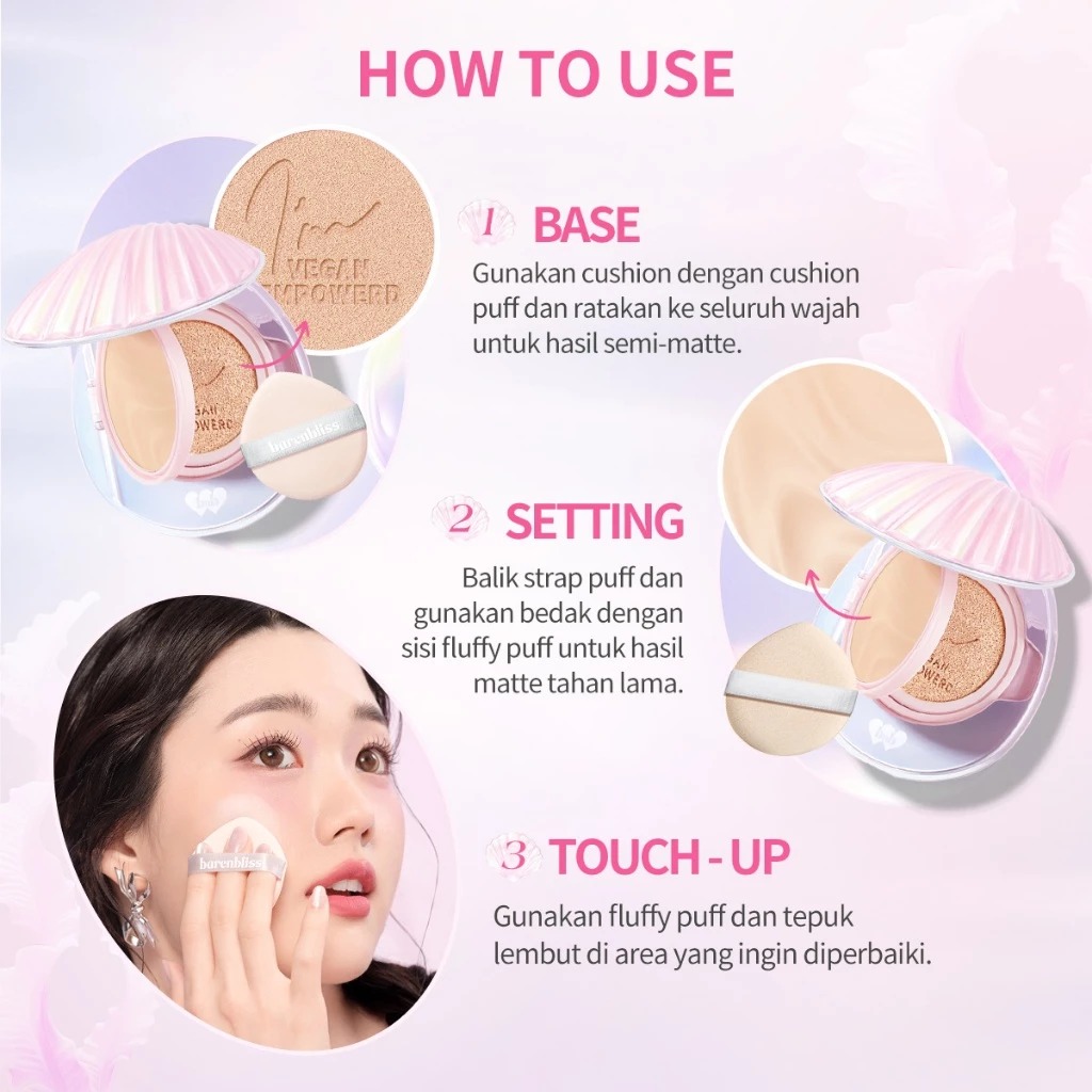 BNB Barenbliss Bloomvegan Better Me 2in1 - FN1 Aster (Cushion SPF35 PA+++ 8gr & Powder SPF20 PA+++ 4gr)