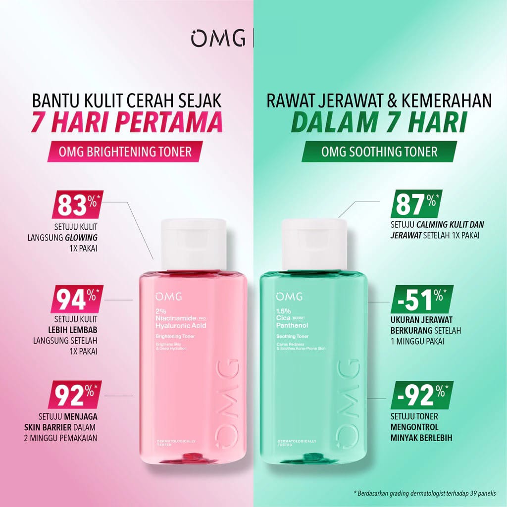 Oh My Glow 2% Niacinamide Hyaluronic Acid Brightening Toner 75ml (OMG)