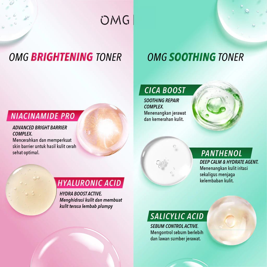Oh My Glow 2% Niacinamide Hyaluronic Acid Brightening Toner 75ml (OMG)