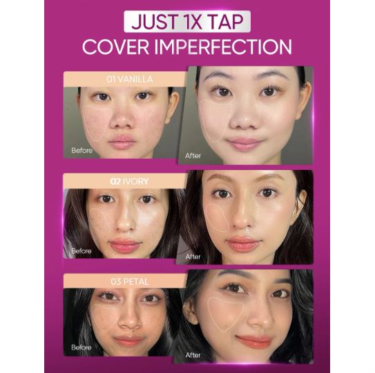 Skintific Cover Glow Perfect Pink Cushion 11gr  - 03 Petal (with Special Edition Keychain)