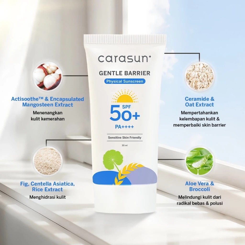 Carasun Gentle Barrier Physical Sunscreen SPF50+ PA++++ 30ml
