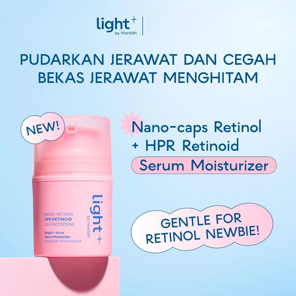 Wardah Light+ Serum Moisturizer 28gr - (HPR Retinoid Bright + Acne)