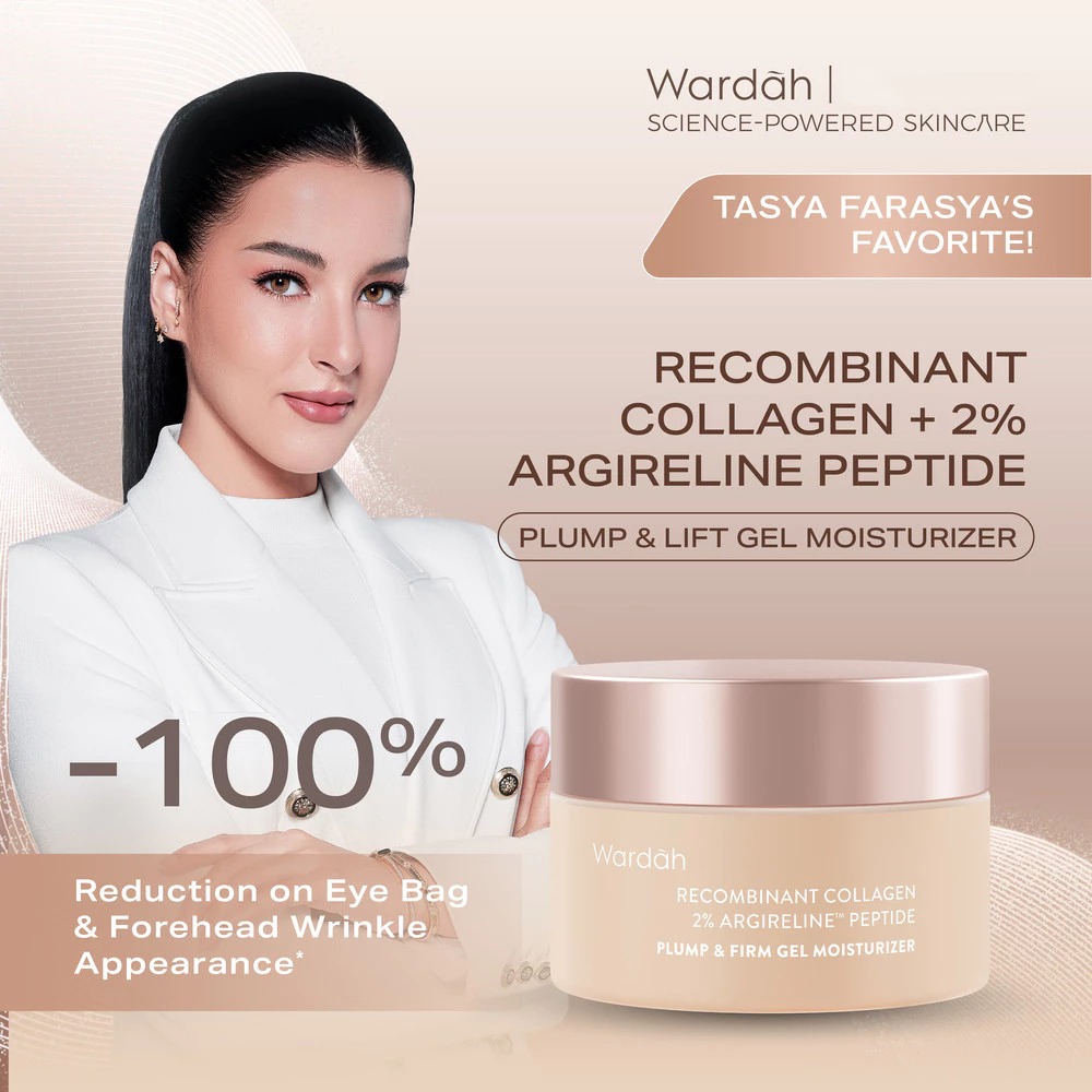 Wardah Gel Moisturizer 30gr - Recombinant Collagen 2% Argireline Peptide