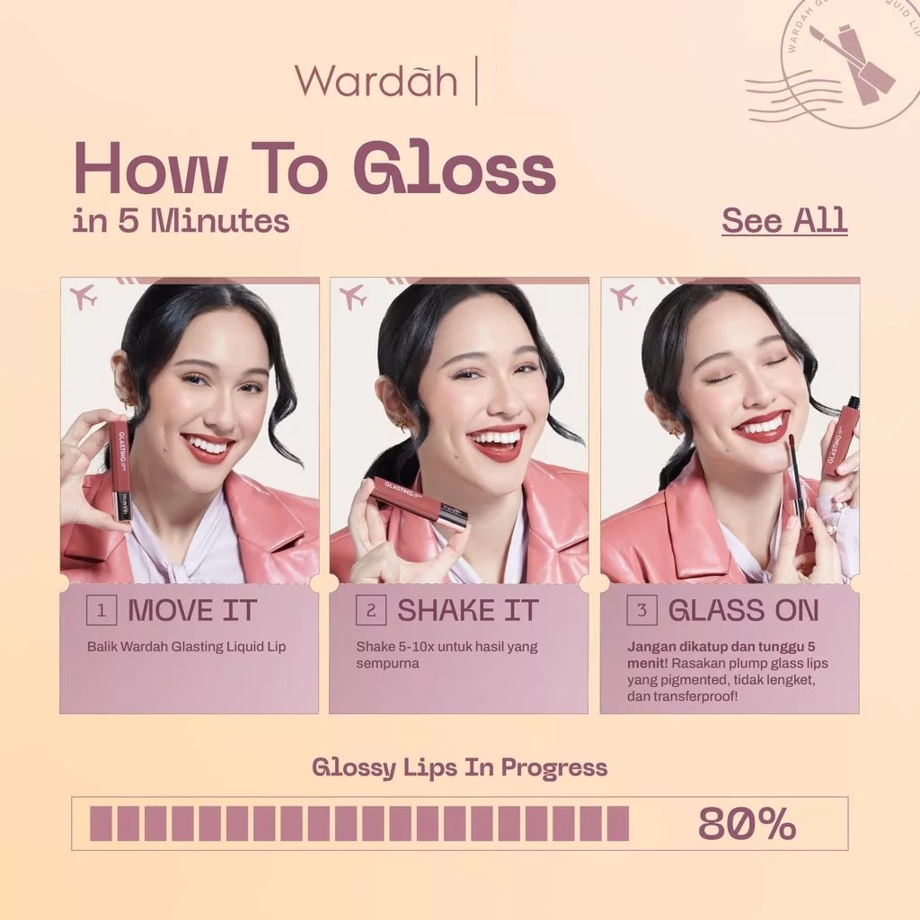 Wardah Glasting Liquid Lip 3.5gr (Lip Cream Transferproof) - 18 Mauve Ripple