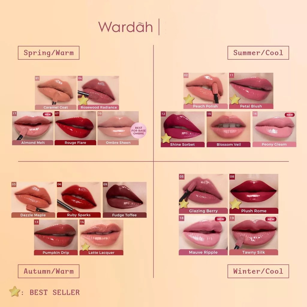 Wardah Glasting Liquid Lip 3.5gr (Lip Cream Transferproof) - 19 Tawny Silk
