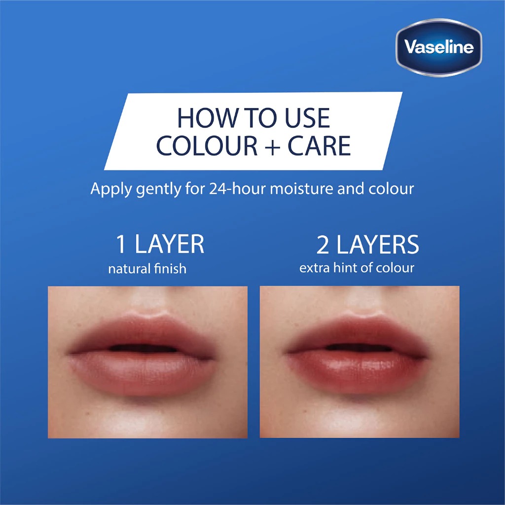 Vaseline Lip Care Colour+Care 3gr - Kissing Red (Lip Colour Stick)