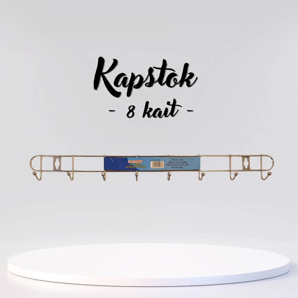 Kapstok Gantungan Baju Stainless Steel 8 Kait 43cm (Anti Karat)