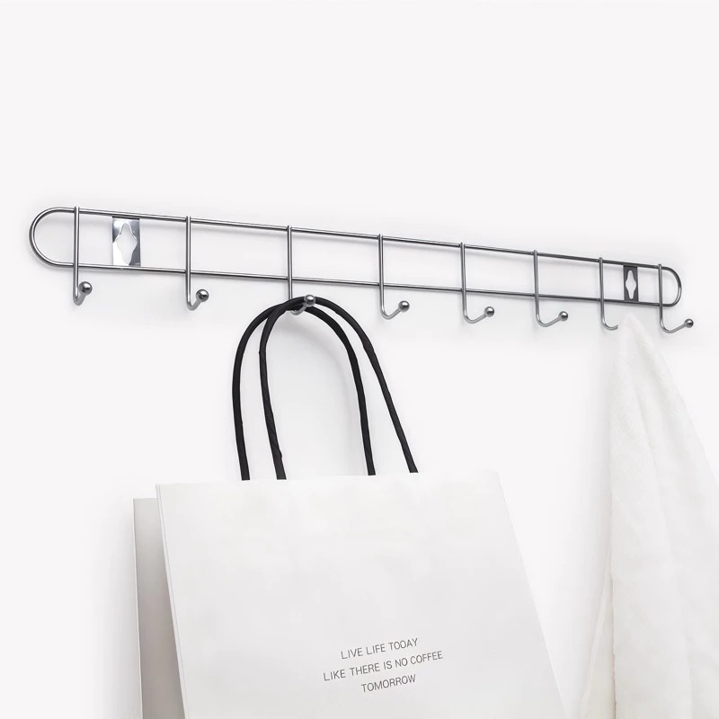 Kapstok Gantungan Baju Stainless Steel 8 Kait 43cm (Anti Karat)