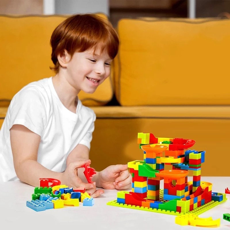 Mainan Balok Susun Track Slide Ball Marble (Mainan Edukasi Anak)