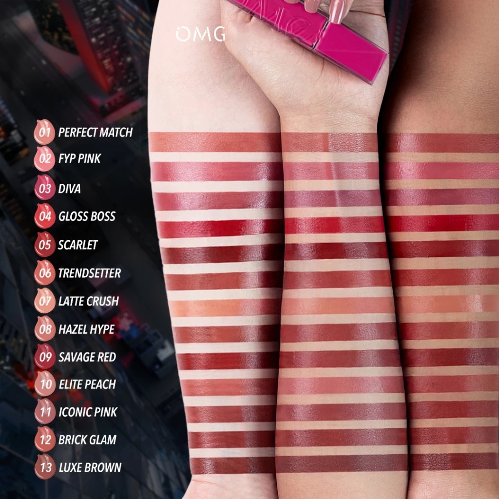 Oh My Glam Colorlast Lip Vinyl 2.5gr - 12 Brick Glam (OMG)