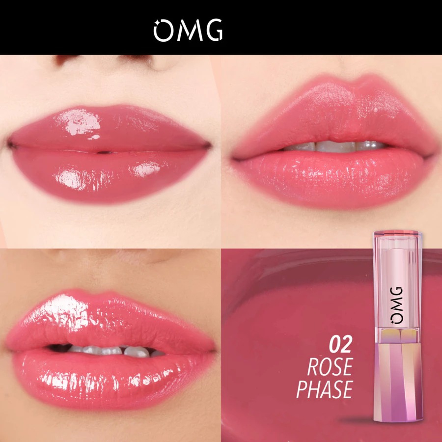 Oh My Glam Gloss Up Tinted Lip Balm 3.5gr - 02 Rose Phase (OMG)