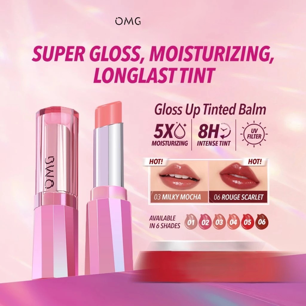 Oh My Glam Gloss Up Tinted Lip Balm 3.5gr - 02 Rose Phase (OMG)