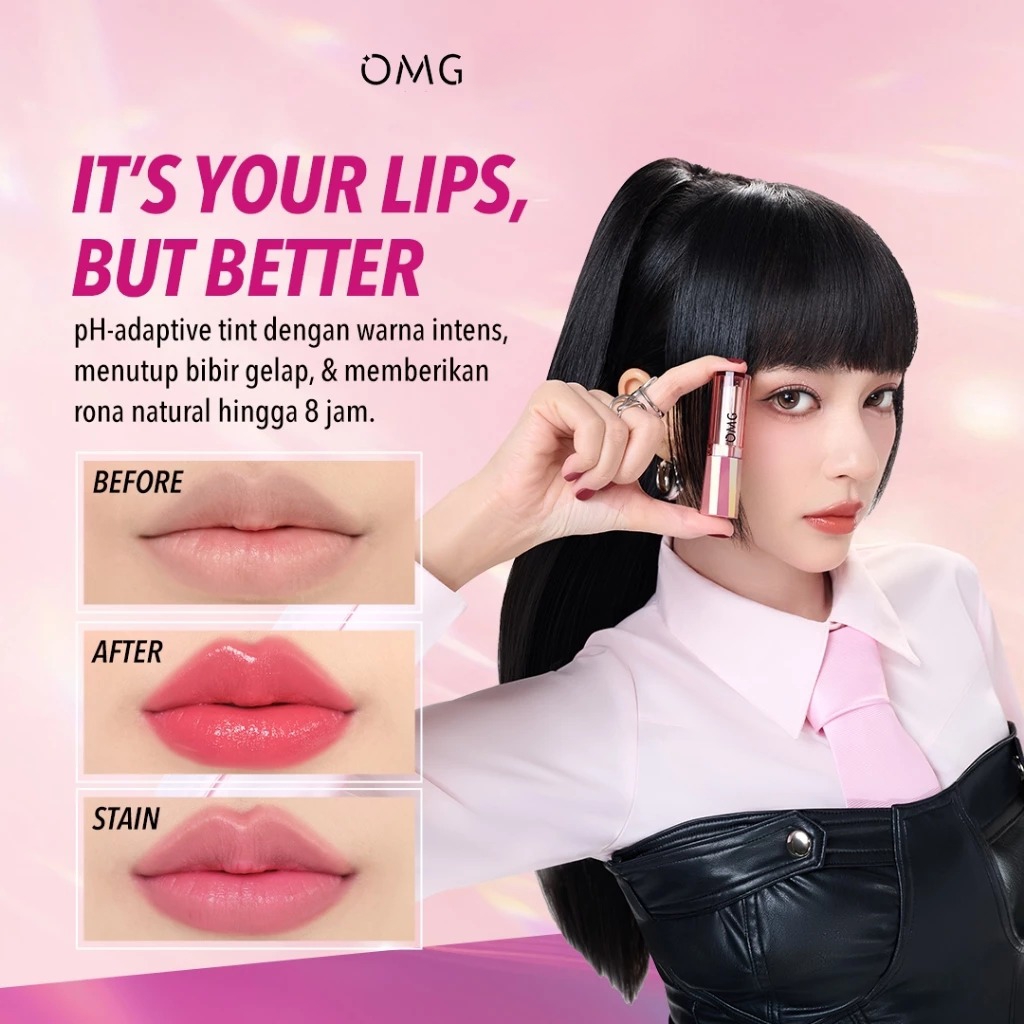 Oh My Glam Gloss Up Tinted Lip Balm 3.5gr - 02 Rose Phase (OMG)
