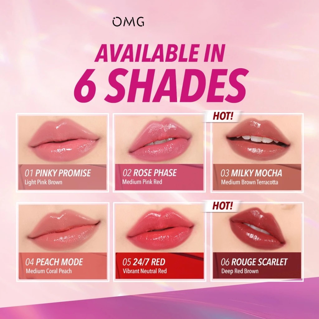 Oh My Glam Gloss Up Tinted Lip Balm 3.5gr - 02 Rose Phase (OMG)