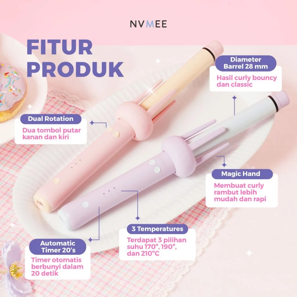 NVMEE LIBRA Hair Stylers 2.0  - LILAC (Catokan Penataan Rambut Keriting)