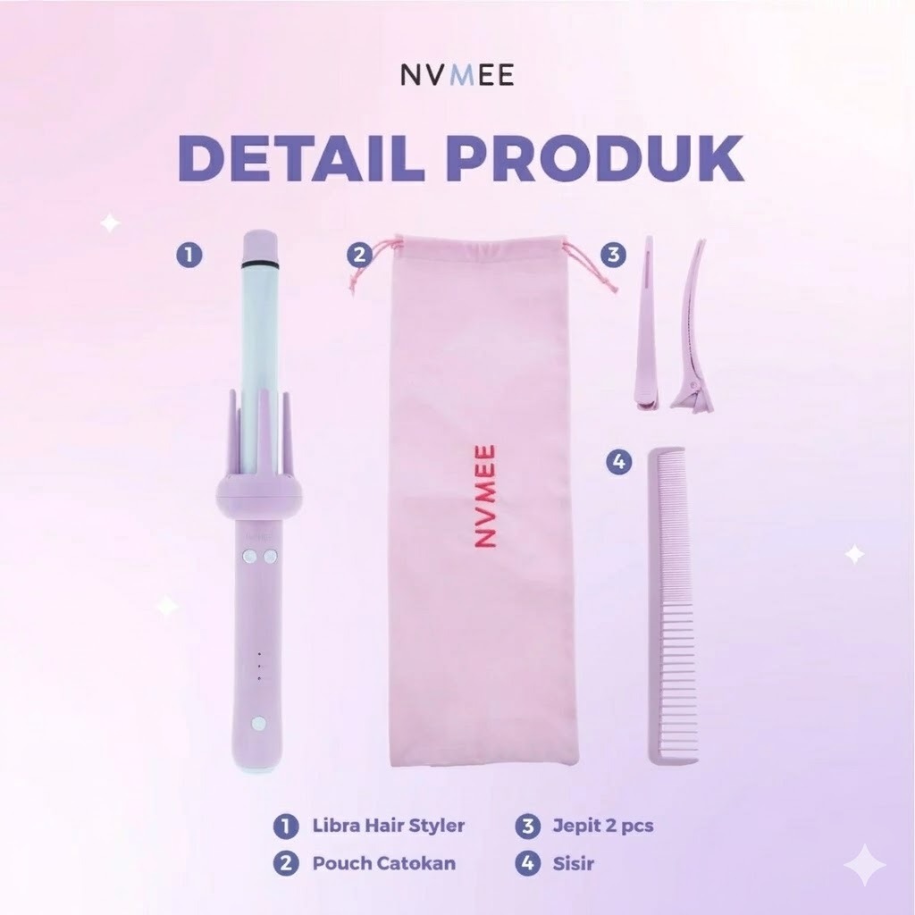 NVMEE LIBRA Hair Stylers 2.0  - LILAC (Catokan Penataan Rambut Keriting)