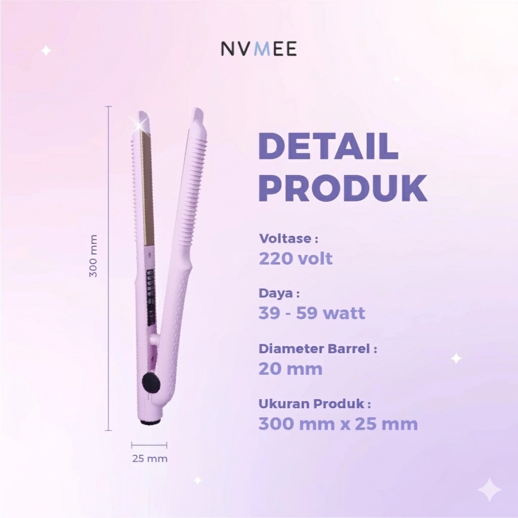 NVMEE SATURN Hair Stylers - LILAC (Catokan Penataan Rambut Lurus)