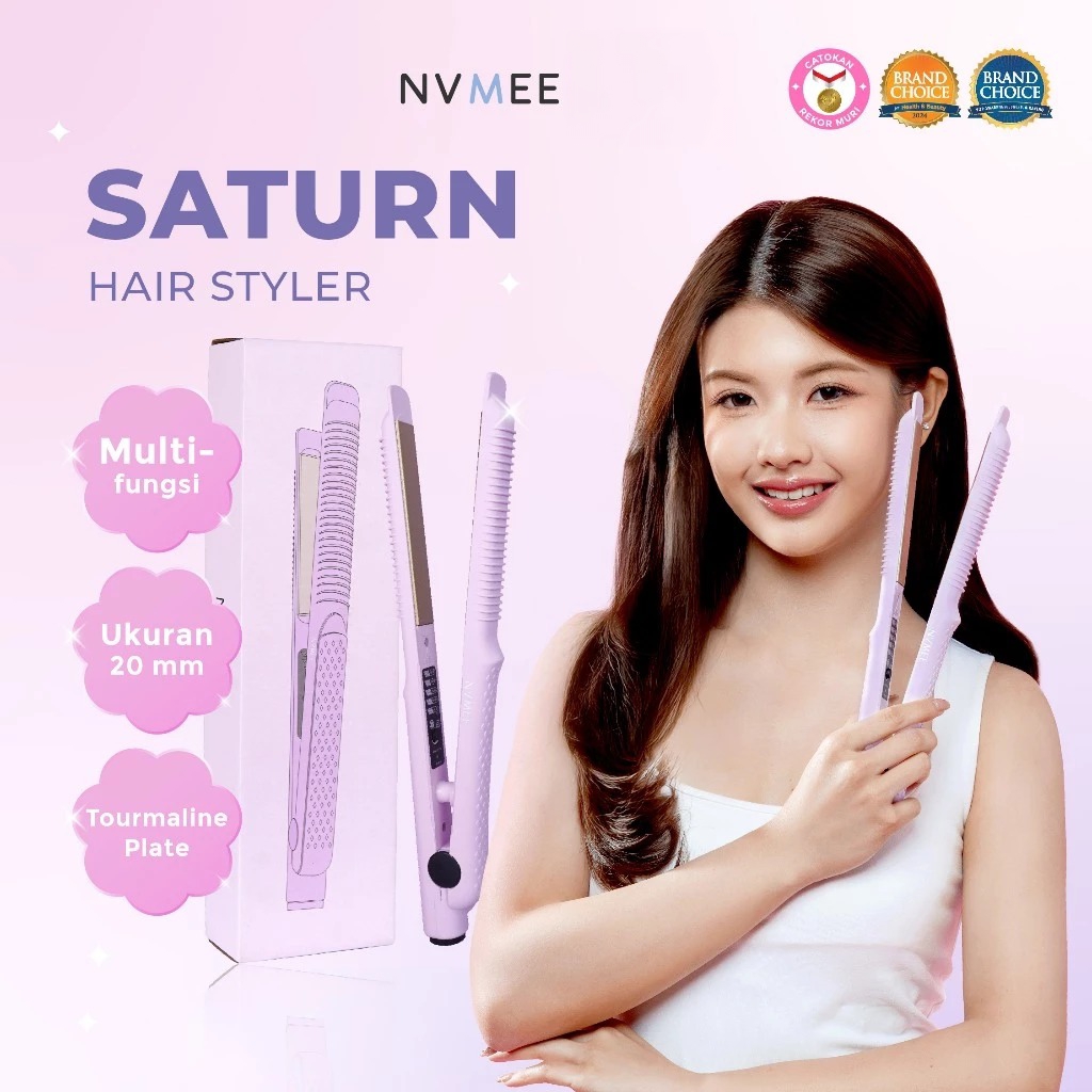NVMEE SATURN Hair Stylers - BLACK (Catokan Penataan Rambut Lurus)