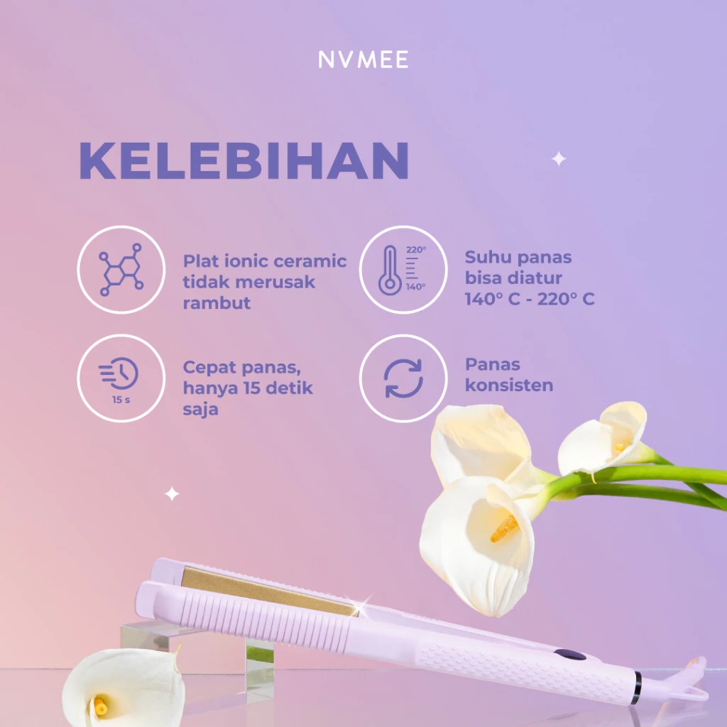 NVMEE SATURN Hair Stylers - BLACK (Catokan Penataan Rambut Lurus)
