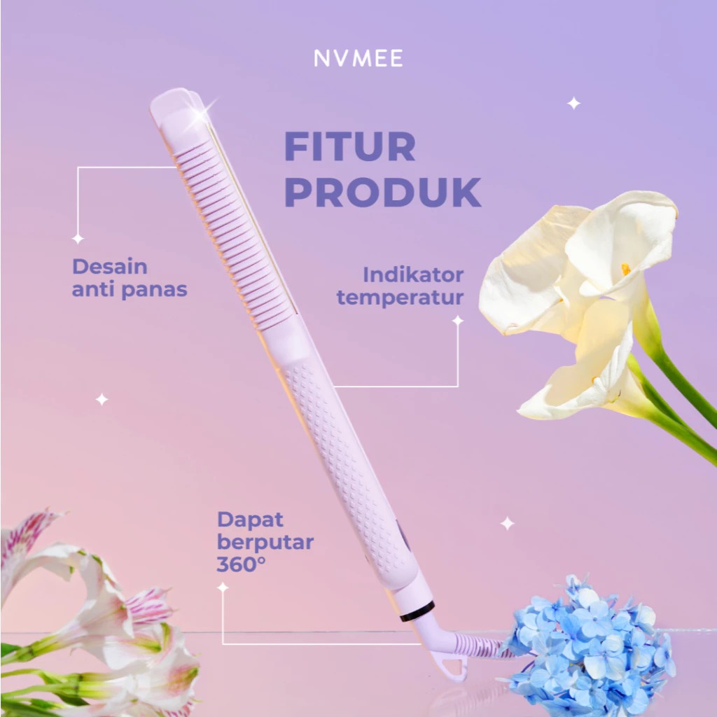 NVMEE SATURN Hair Stylers - BLACK (Catokan Penataan Rambut Lurus)