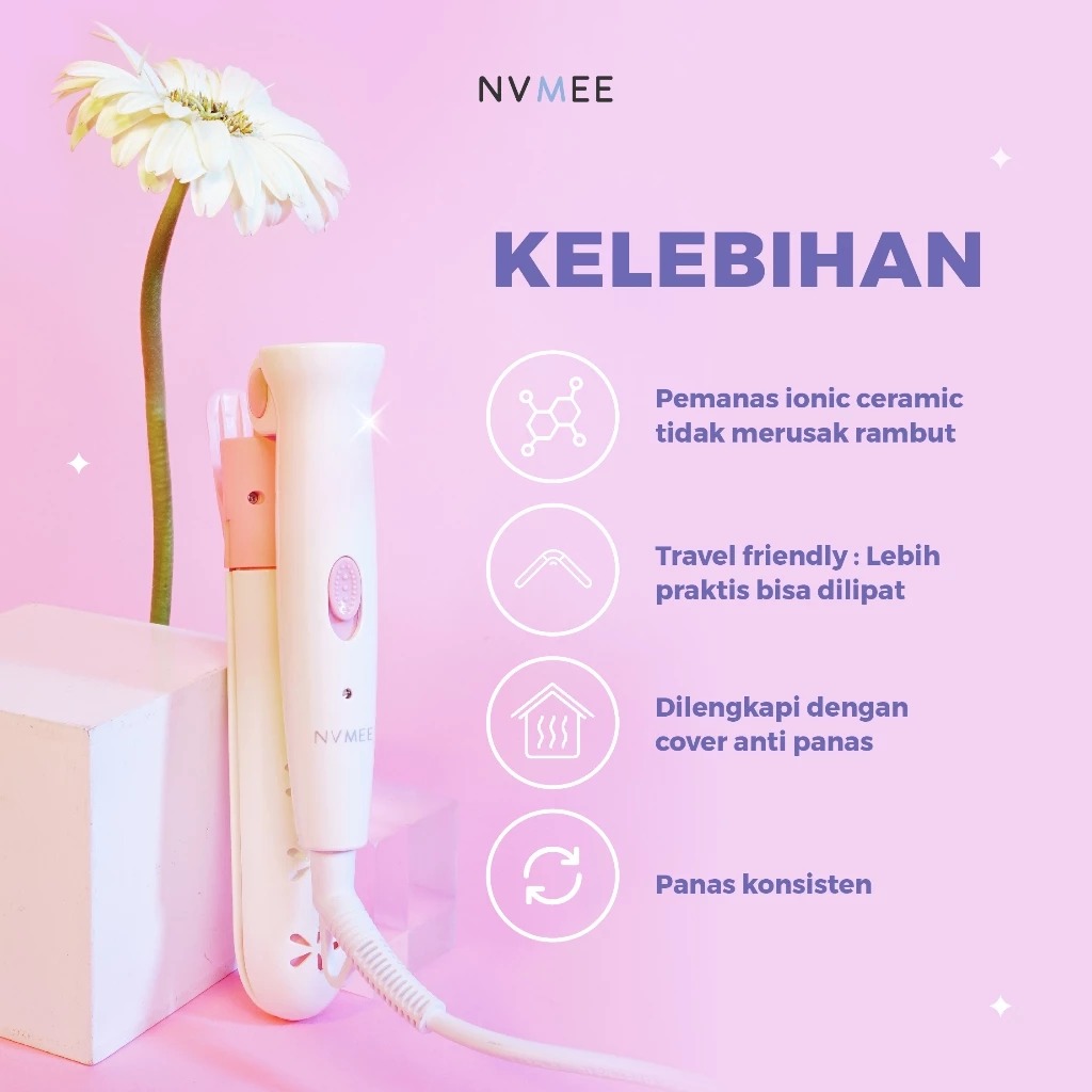 NVMEE SCORPIO Hair Stylers 2in1 (Catokan Lipat Penataan Rambut Lurus & Keriting)