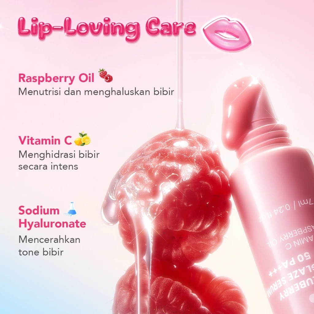 The Originote Hyaluberry Lip Glaze Serum 7ml - Cherry Fox (SPF50 PA+++)