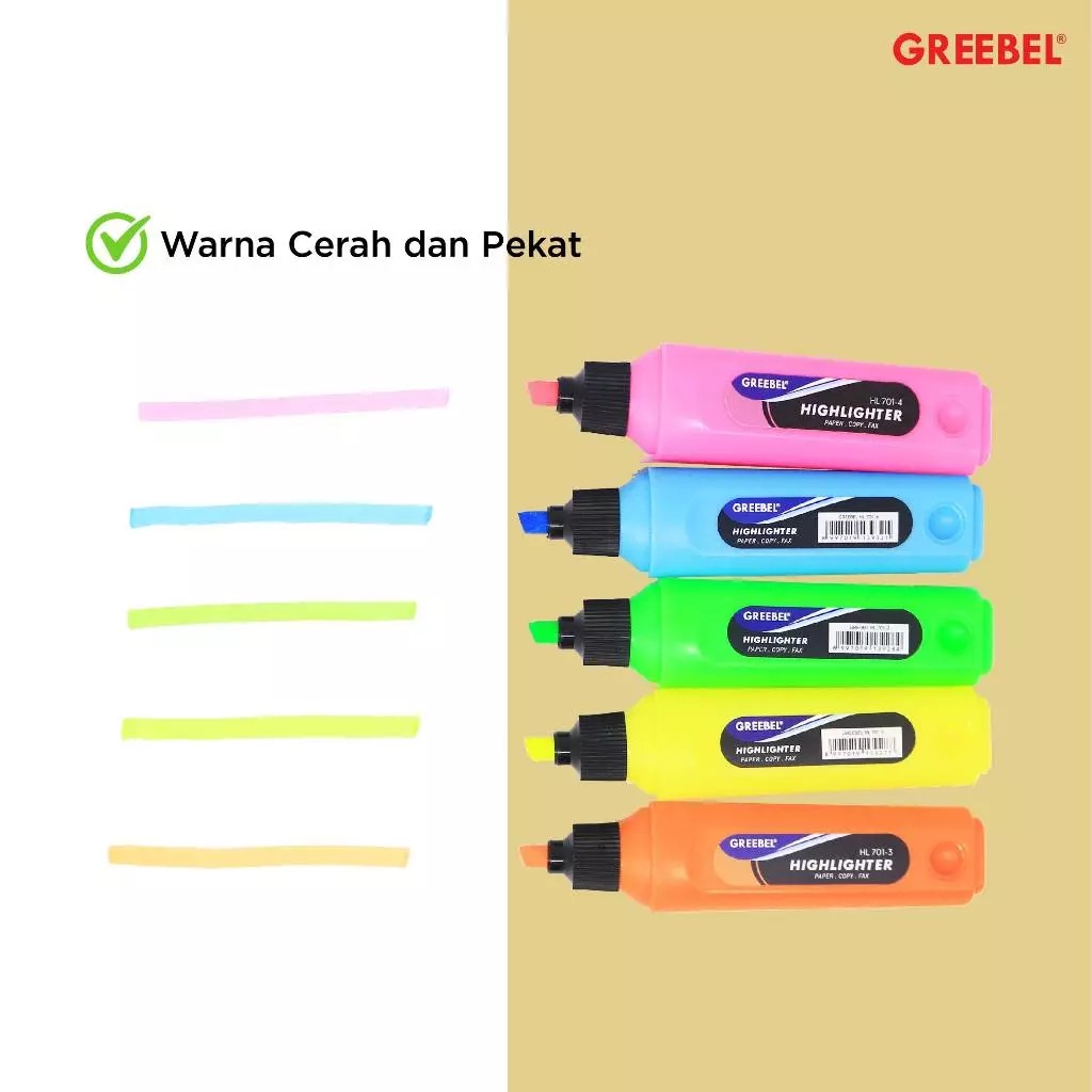 GREEBEL Highlighter Stabilo - GREEN (HL701-2)