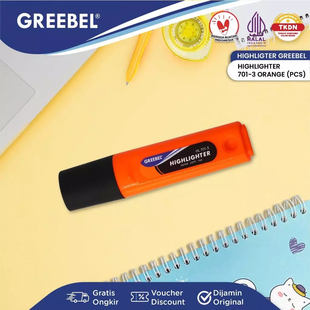 GREEBEL Highlighter Stabilo - ORANGE (HL701-3)