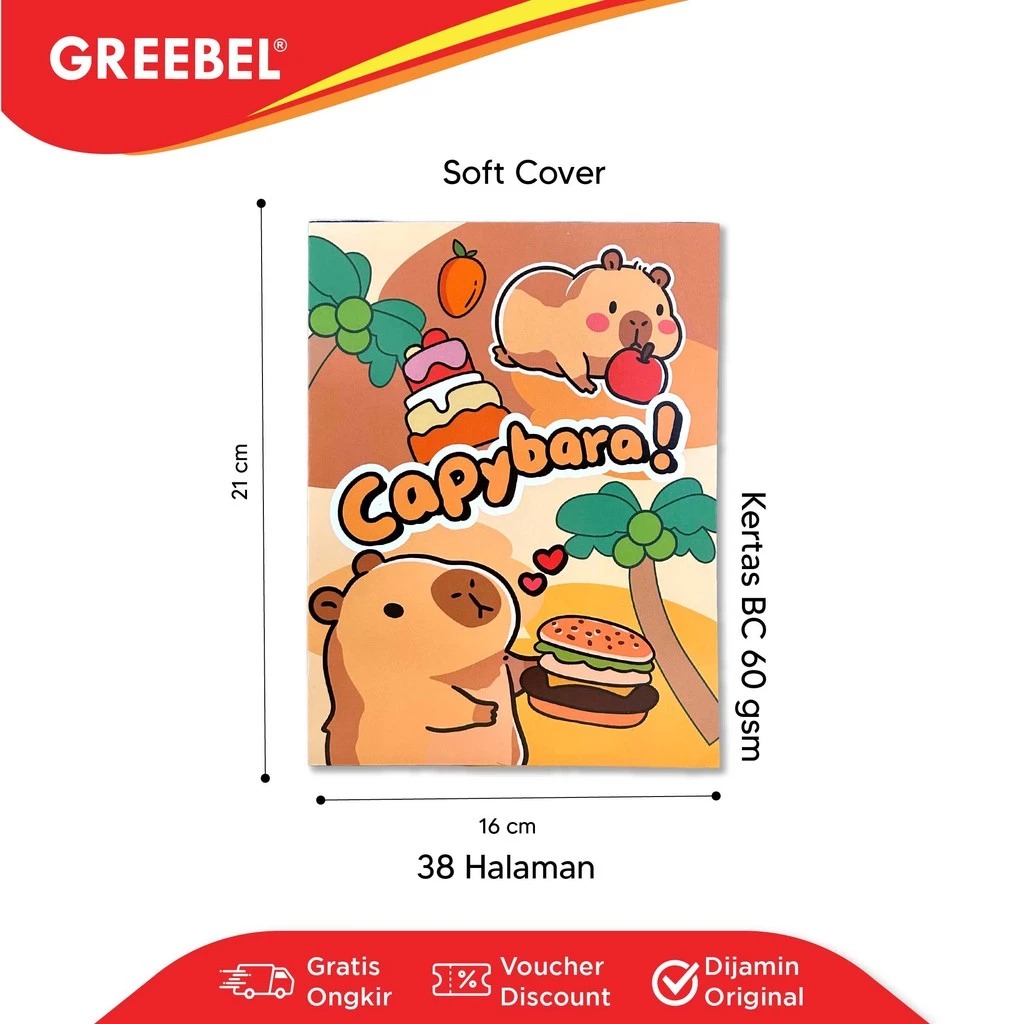 GREEBEL Buku Tulis 38 Lembar (GB38) - (A5 210x160mm)