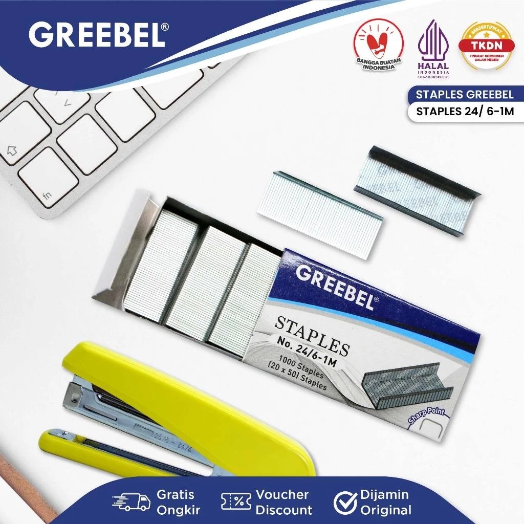 GREEBEL Isi Staples (Refill Stapler) 20x50 - SEDANG (No.24/6-1M)