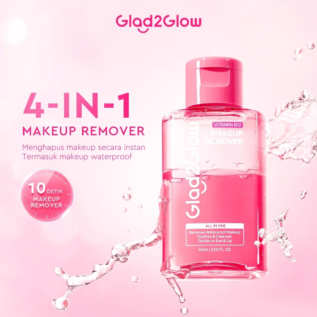 Glad 2 Glow All In One Makeup Remover 60ml - Vitamin B12