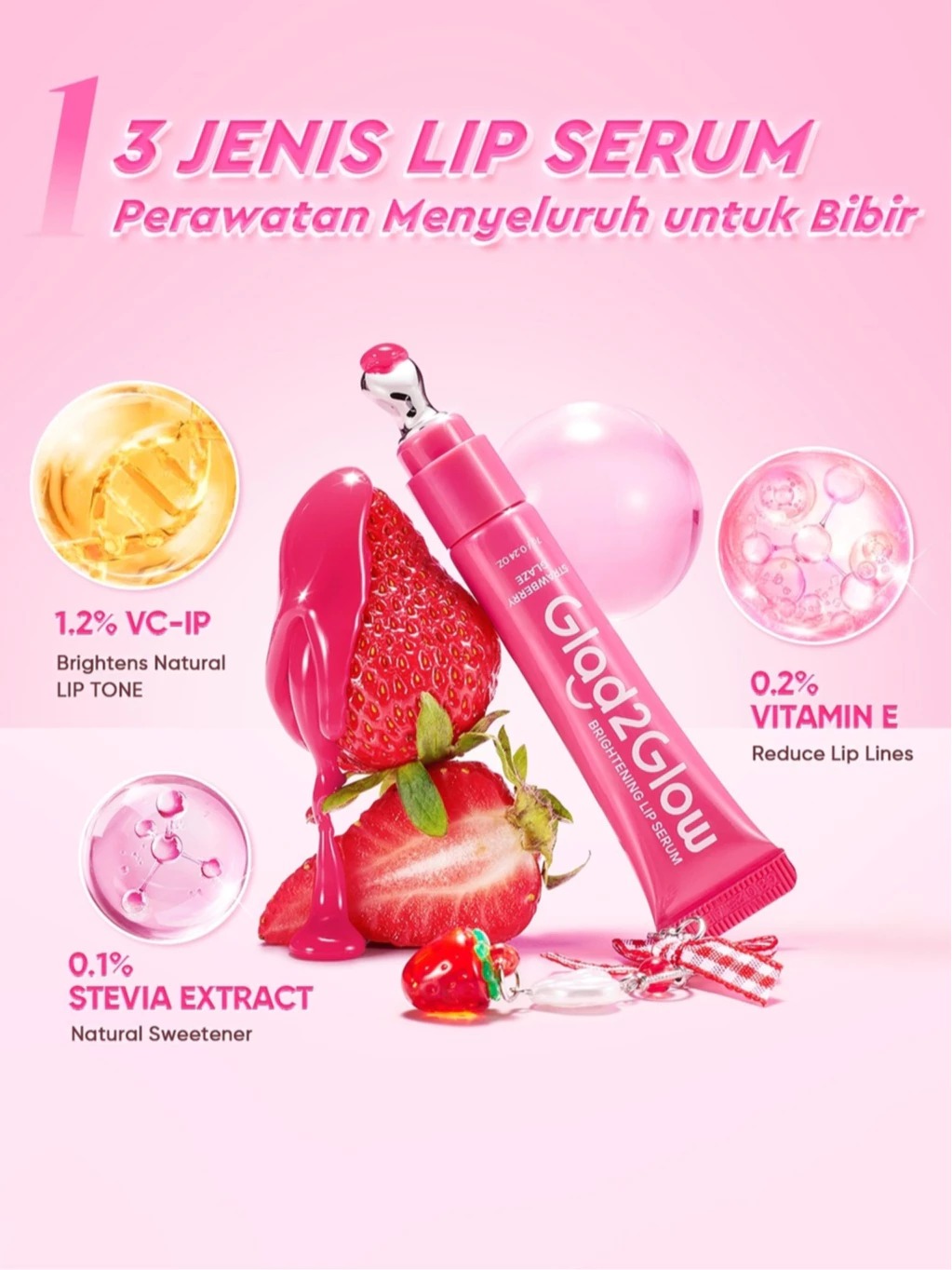 Glad 2 Glow Brightening Lip Serum 7gr - Cherry Pop