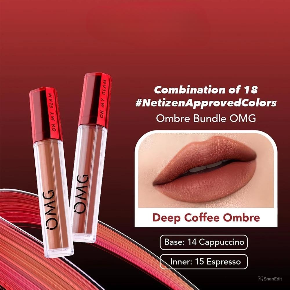 Paket Oh My Glam Mattelast Lip Cream 14 Cappuccino + 15 Espresso (OMG)