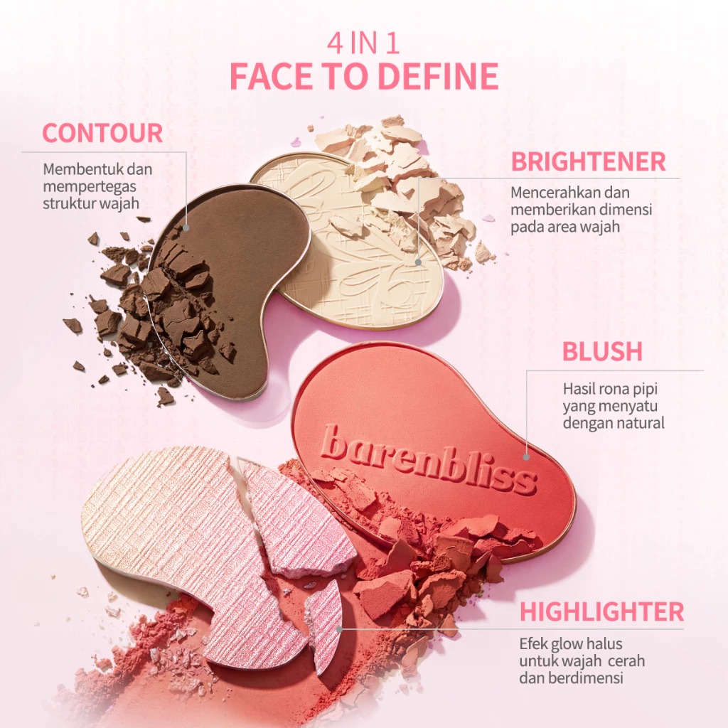 Barenbliss Ribbon Blossom Face Palette 9gr - C1 Cool Vivid