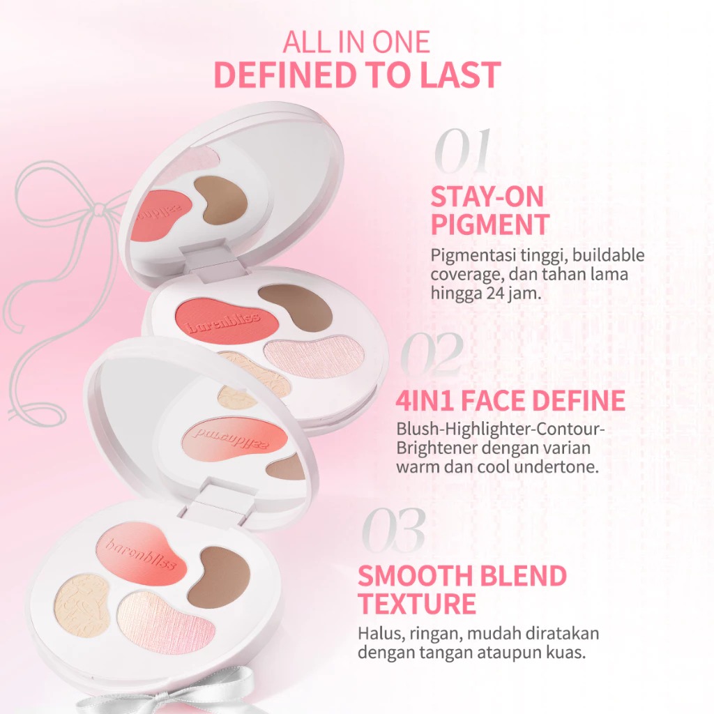 Barenbliss Ribbon Blossom Face Palette 9gr - C1 Cool Vivid