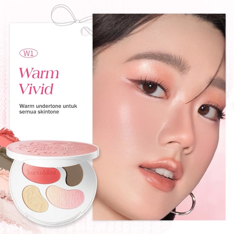 Barenbliss Ribbon Blossom Face Palette 9gr - W1 Warm Vivid