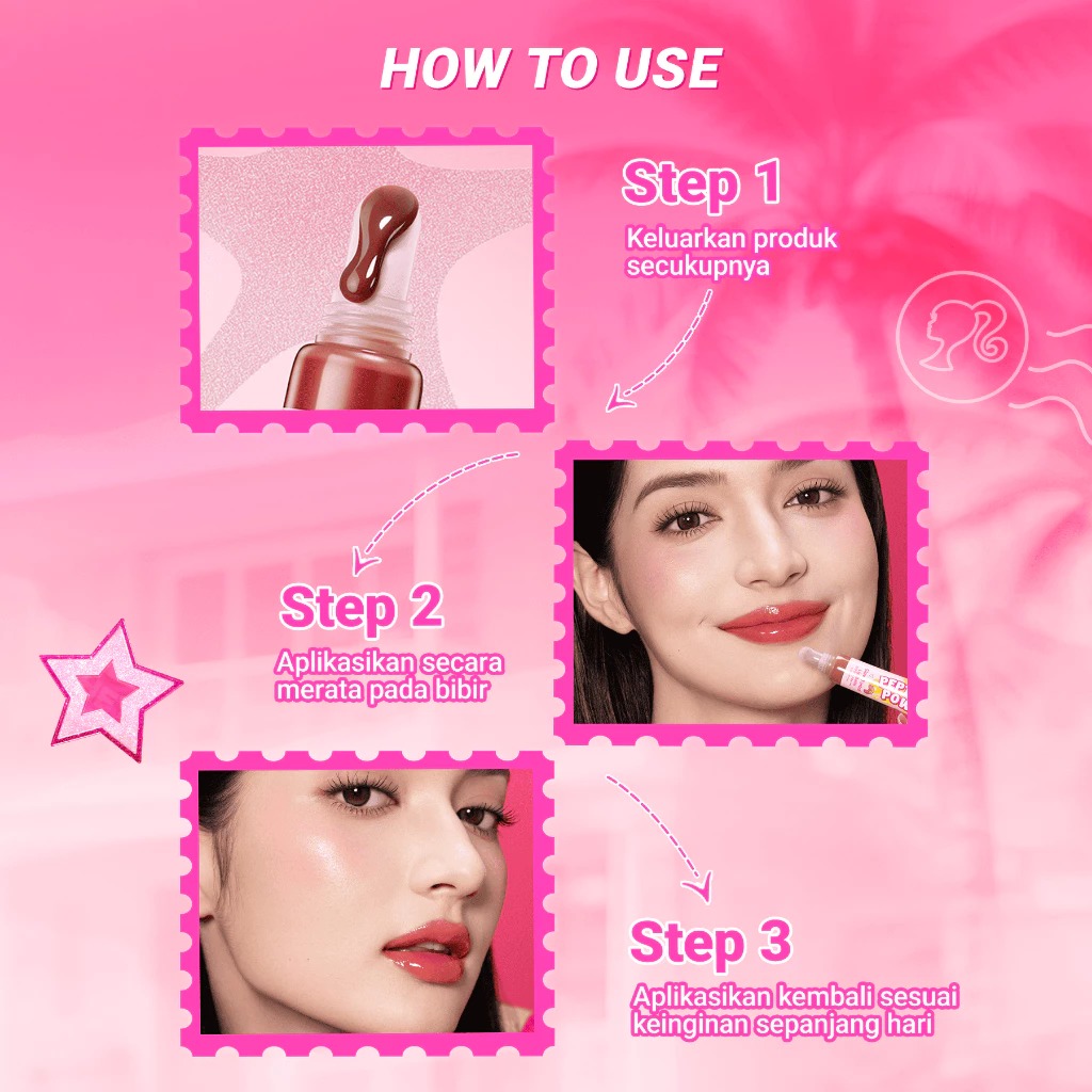 Dazzle Me X Barbie Peptide Power Glow Tinted Lip Balm 8gr - N01 Mocha Toast (SPF50+ PA++++)