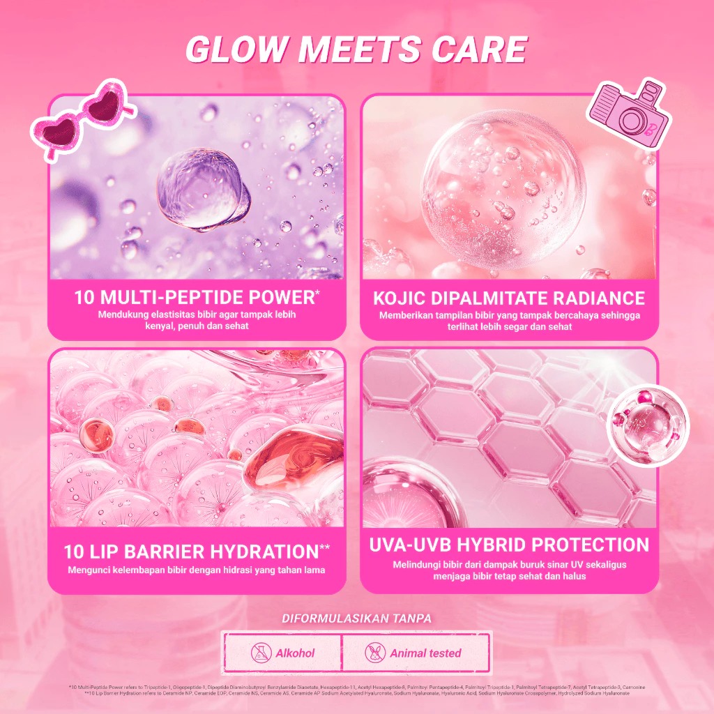 Dazzle Me X Barbie Peptide Power Glow Tinted Lip Balm 8gr - R03 Apple Syrup (SPF50+ PA++++)