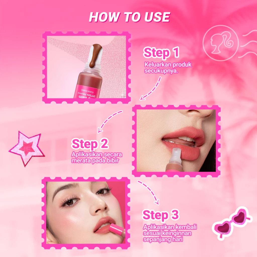Dazzle Me X Barbie Peptide Power Matte Tinted Lip Balm 8gr - RN03 Mauve Mellow (SPF50+ PA++++)
