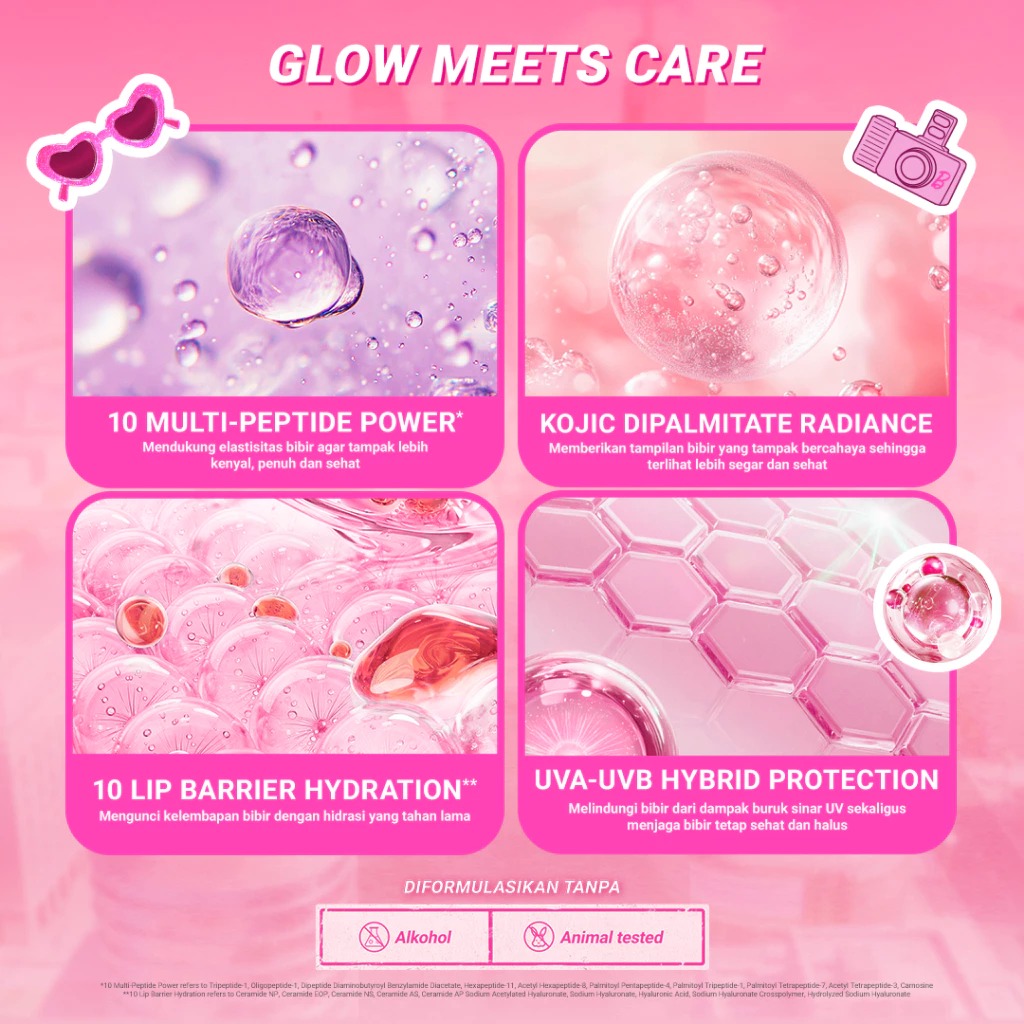 Dazzle Me X Barbie Peptide Power Matte Tinted Lip Balm 8gr - ON04 Peach Cider (SPF50+ PA++++)