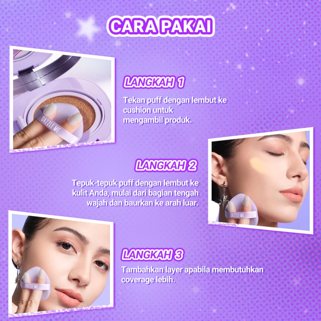 Dazzle Me Cover Me Matte Serum Cushion SPF50 PA++++ 11gr - C01 Porcelain