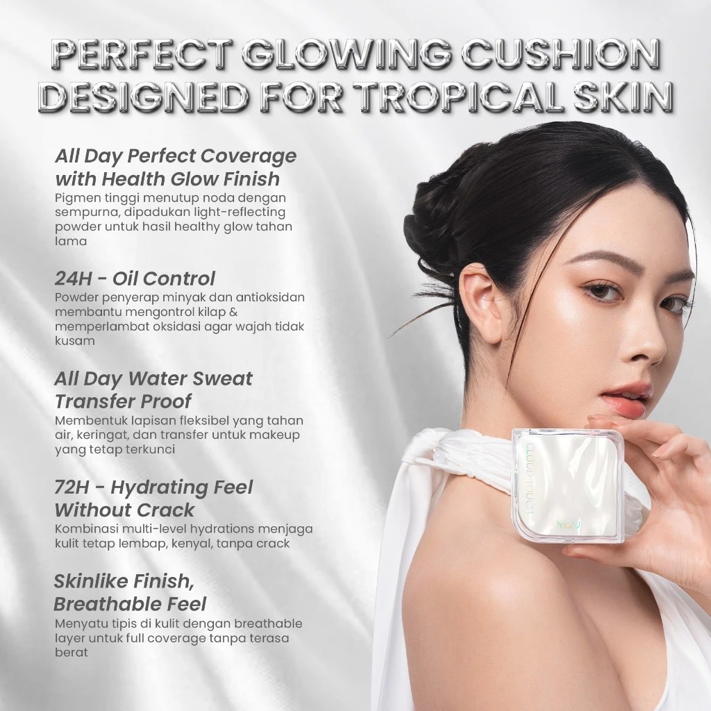 YOU Cloud Touch Glasting Glow Serum Cushion 10gr - N402 Shell Ivory (SPF50+ PA++++)