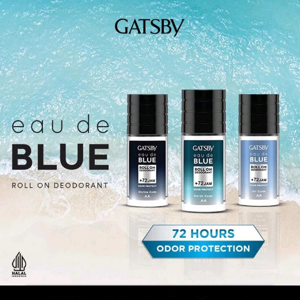 Gatsby Eau De Blue Deodorant Roll On 50ml - Earth Code