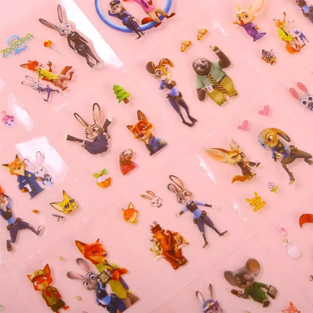 Stiker ZOOTOPIA 2D - PINK (Isi 100 Waterproof Anti Air)