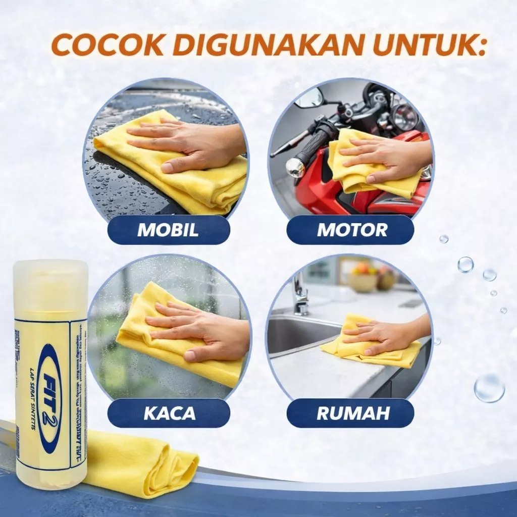 Lap Chamois FIT Kuning 43x32cm + BOX (Kanebo Serbaguna)
