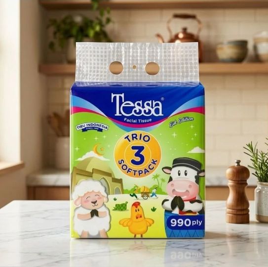 (Isi 3) Tissue Tessa Facial Soft Pack 990ply (3 x 330ply)