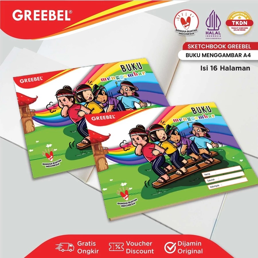 GREEBEL Sketch Book / Buku Menggambar A4 16 Halaman (21x30cm)