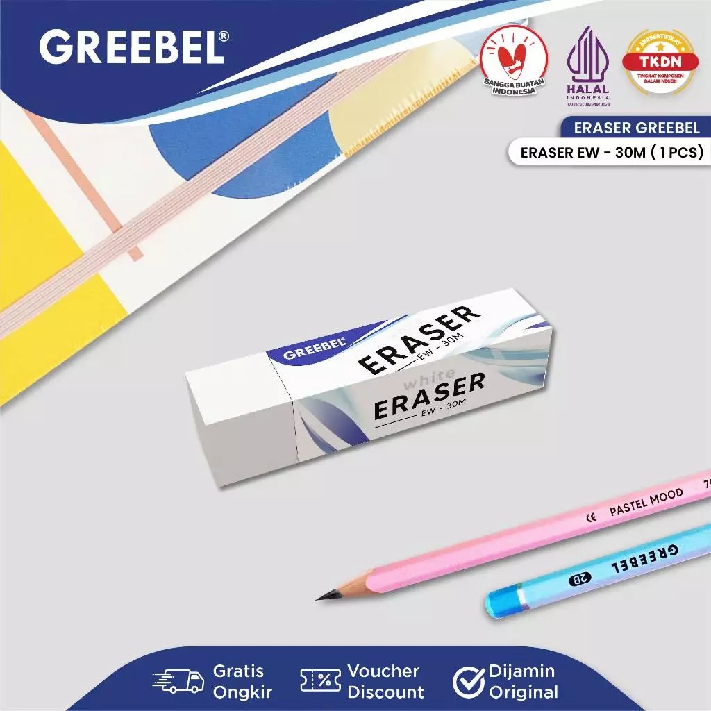 GREEBEL Pencil Eraser - (EW-30M) Penghapus Pensil Bahan Karet