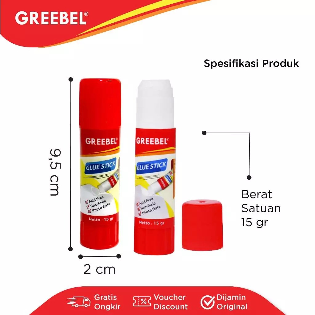 GREEBEL Glue Stick / Lem Kertas 15gr - GS1915 (Perekat Kertas)